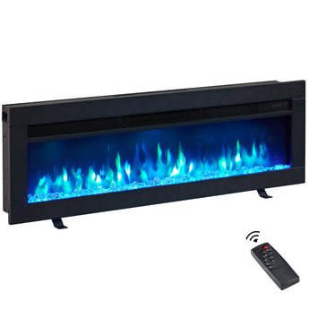36.22-in W Black Free Standing Fan-forced Wall-mount Electric Fireplace - Bansa Rose