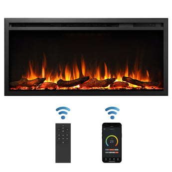 60.05-in W Black Free Standing Fan-forced Wall-mount Electric Fireplace - Bansa Rose
