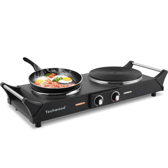 Portable 2-Burner 7.4-in Black Electric Stove 1800-Watt Hot Plate - Bansa Rose