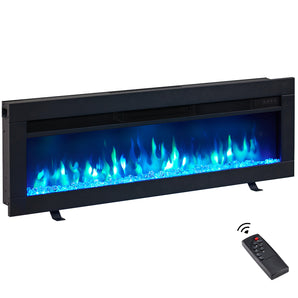 36.22-in W Black Free Standing Fan-forced Wall-mount Electric Fireplace - Bansa Rose