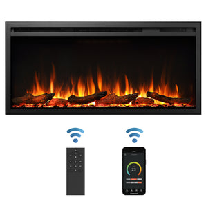 60.05-in W Black Free Standing Fan-forced Wall-mount Electric Fireplace - Bansa Rose