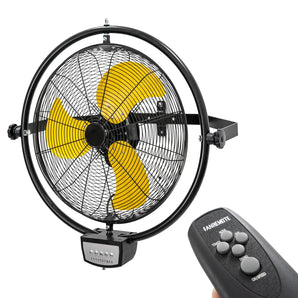 20 in. 3-Speeds Wall Fan with Powerful 1/5 HP Motor - Bansa Rose