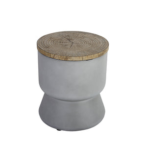 Table d'appoint ronde pour patio de 14,6 po avec seau à glace