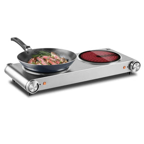 7.6-in Infrared Ceramic Electric Stove 1800-Watt Electric Dual Hot Plate - Bansa Rose